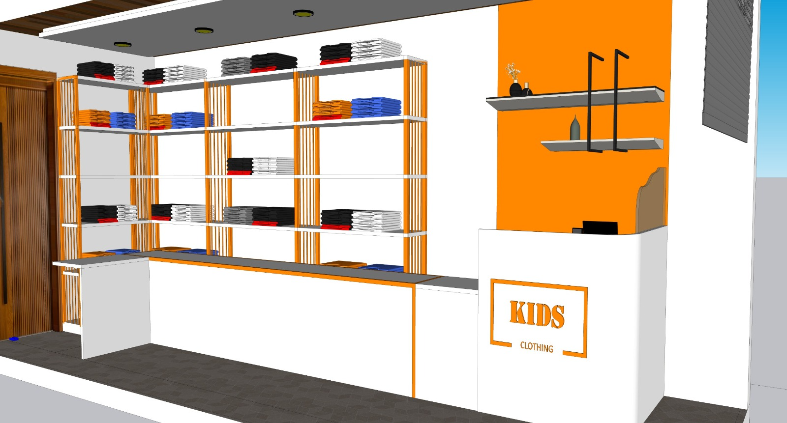Interior Work of Cloth Shop @ Mahaveer Circle — designed by BDC Gangavathi.