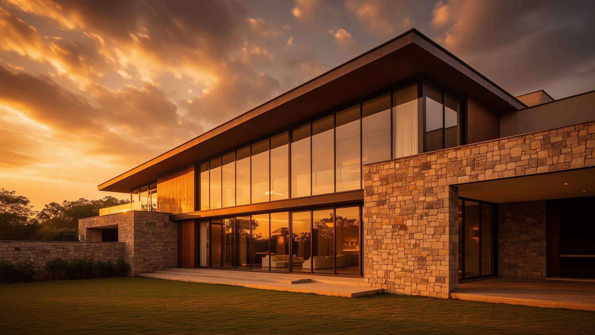 Contemporary luxury villa designed by Basavashree Design & Constructions, Gangavathi